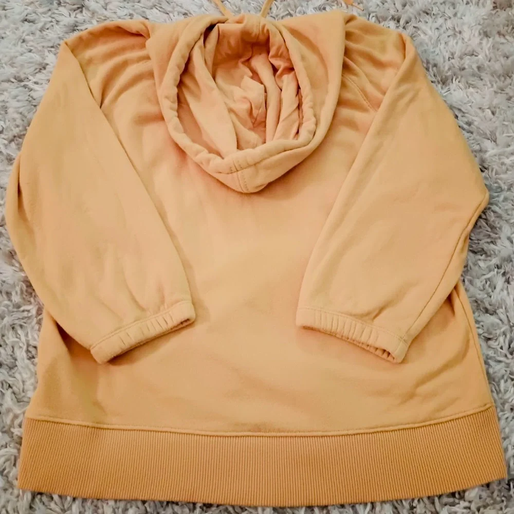 Lg Y2K Old Navy Bellerose Terrace Hoodie Sweatshirt 3/4 Elastic Cuff‎ Yellow - Picture 4 of 4